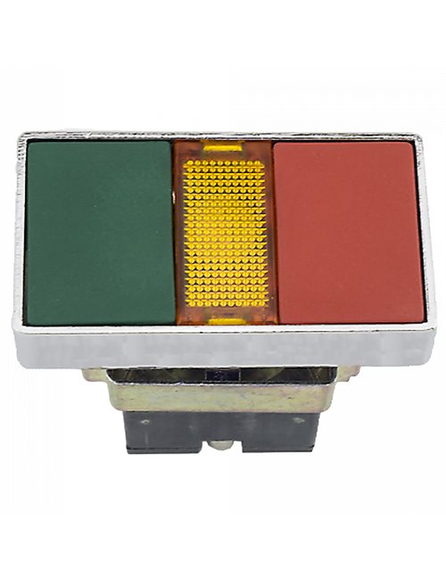 DUAL PUSH BUTTON SWITCH, RED GREEN ILLUM.; OMAX #204872