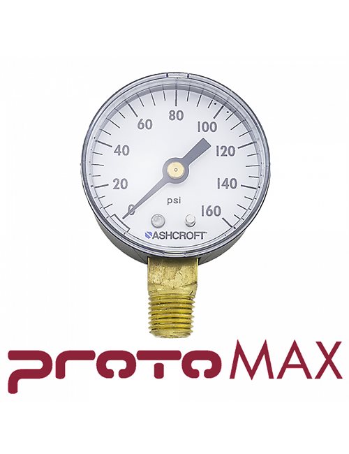 ***PROTOMAX GAUGE, PRESSURE, 160 PSI, 1 / 4 NPT, OMAX #208569